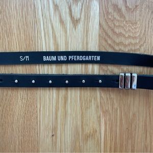 Belt black leather with studs S/M